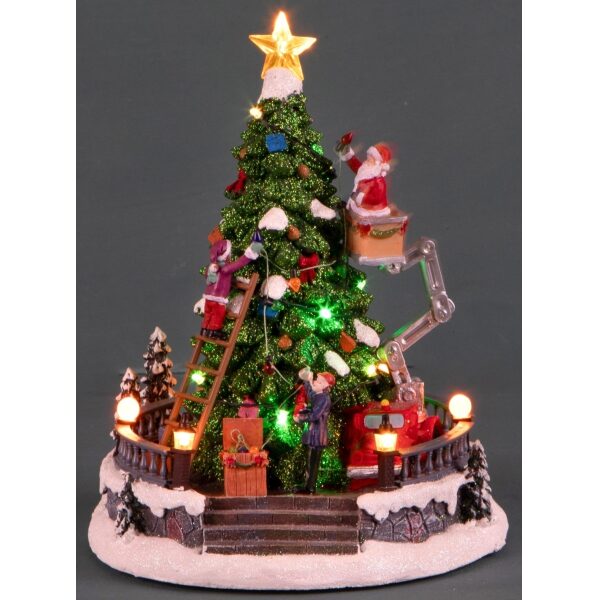 Arvore Natal c/caixa de música e leds 27cm
