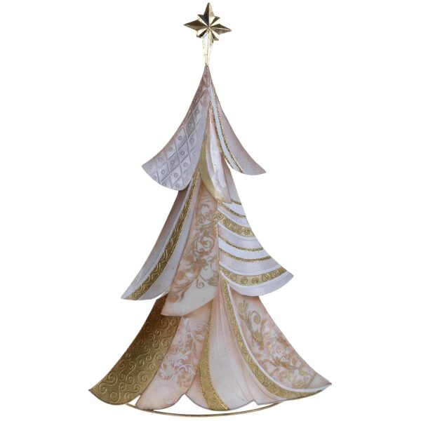 Arvore Natal c/estrela branca/dourada 57cm