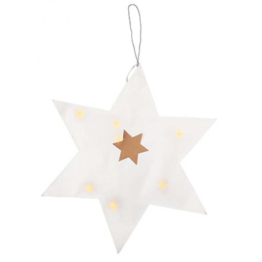 Estrela papel c/led  49cm