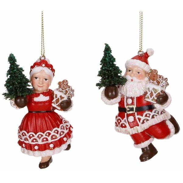 Papai/Mãe Natal pendurar 9cm