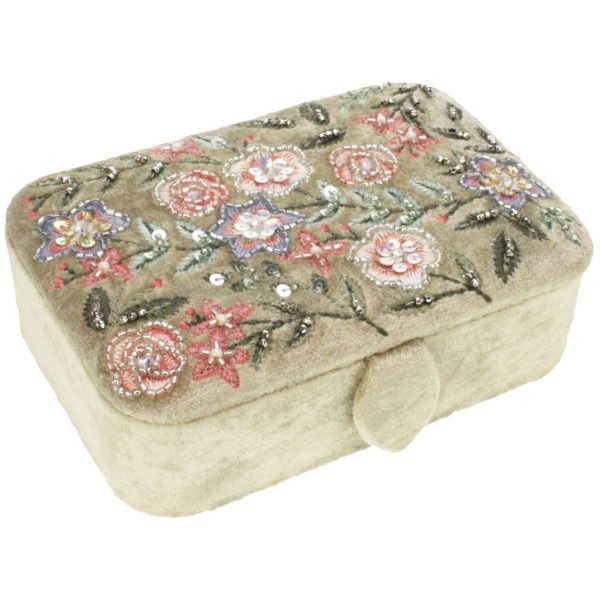 Caixa de Jóias beje 16x11x5cm
