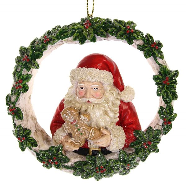 Coroa de Natal c/Pai Natal Ø10x3cm