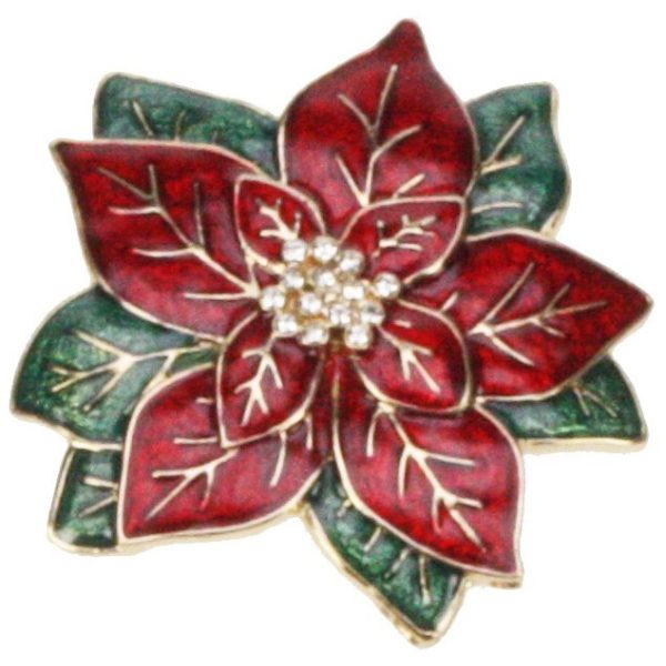 Brooch Poinsettia 5x1x5.5 cm