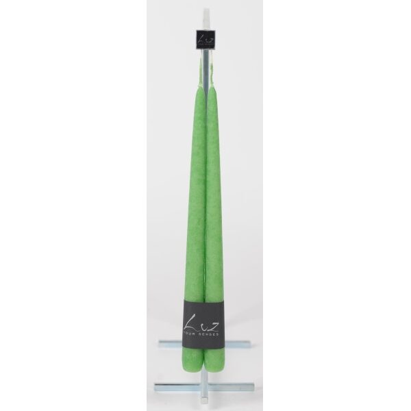 Vela Verde trevo 30cm x 2.5 cm conj.2