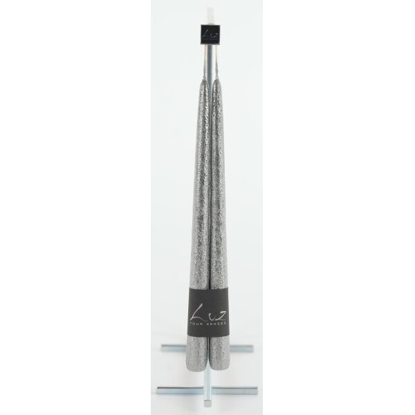 Vela Prateado metalico 30cm x 2.5 cm conj.2