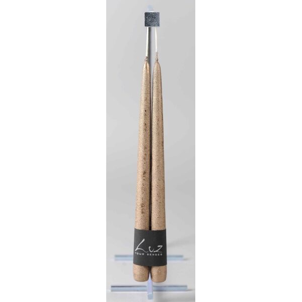 Vela Ouro Antigo metalico 30cm x 2.5 cm conj.2