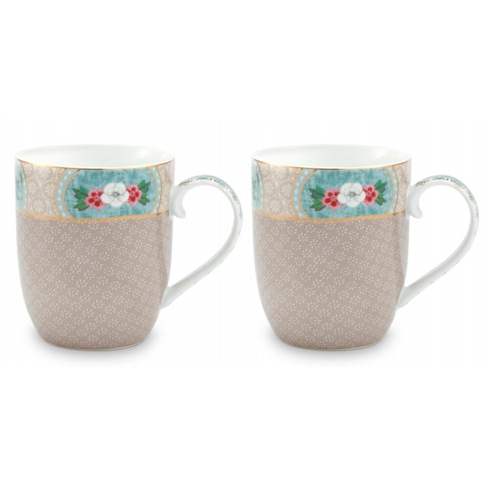 PiP Studio Blushing Birds - Conj. 2 Canecas peq. Khaki 145ml