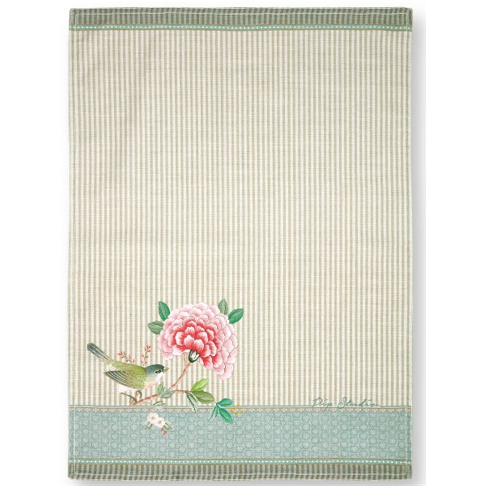 PiP Blushing Birds Toalha Chá Khaki 50x70cm