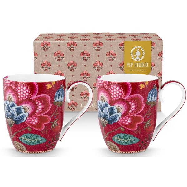PiP Blooming Tales Conj 2Canecas XL 450ml Fantasy Vermelho E