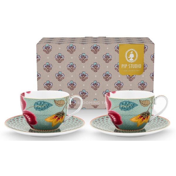 PiP Blooming Tales Conj 2Chavenas com Pires 300ml Fantasy Az