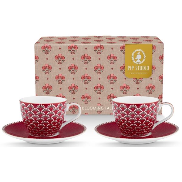 PiP Blooming Tales Conj 2Chávenas Expresso 120ml Vermelho Es