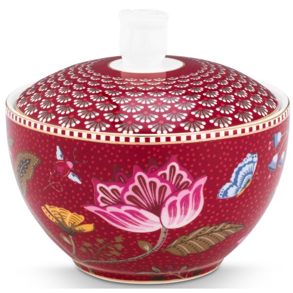 PiP Blooming Tales Açucareiro Fantasy Vermelho Escuro