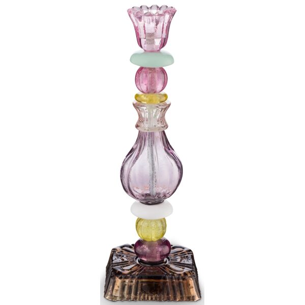 PiP Castiçal Vidro Bolas Lilás 28cm