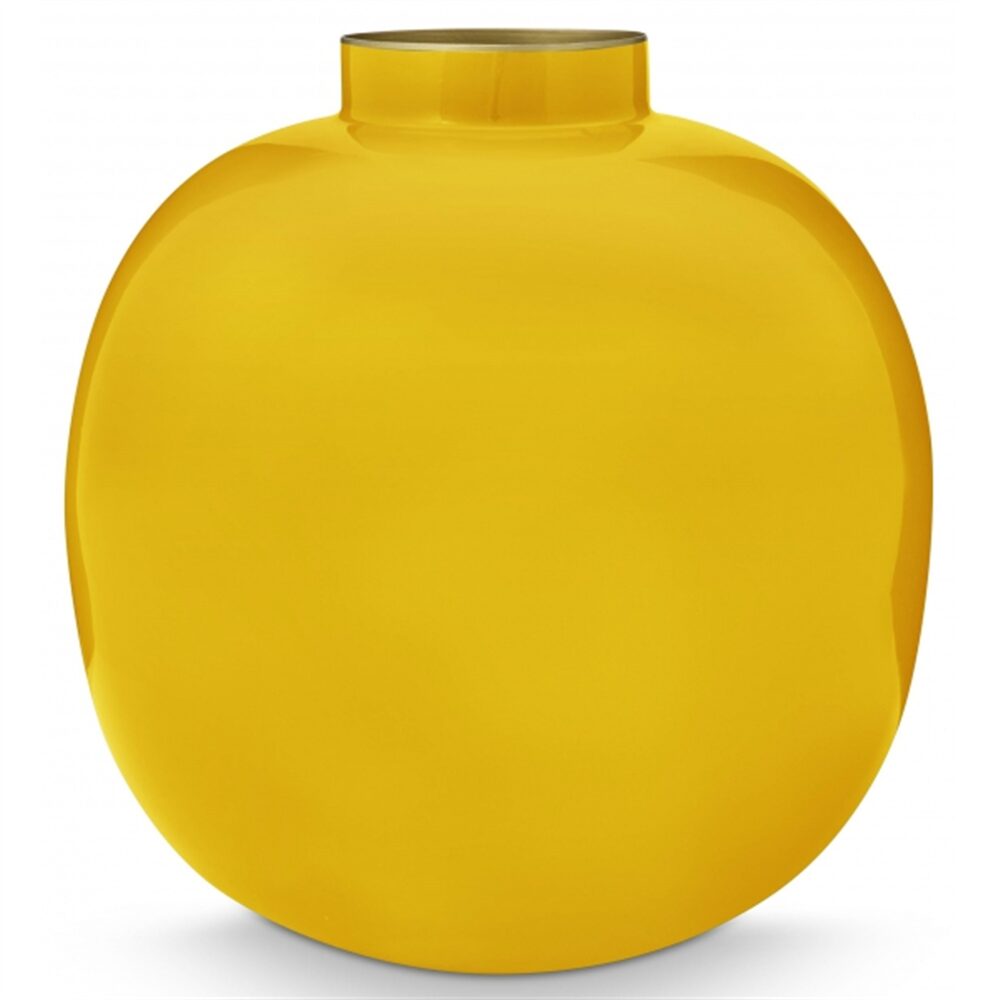 PiP Vaso metal Amarelo 23cm