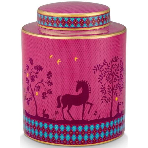 Pip Deerest Darling Pote Metal com tampa Rosa 18x20cm