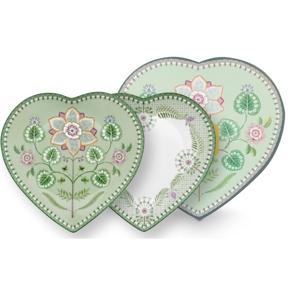 PiP Studio Lily&Lotus Pratos Coração Verde 21.5cm