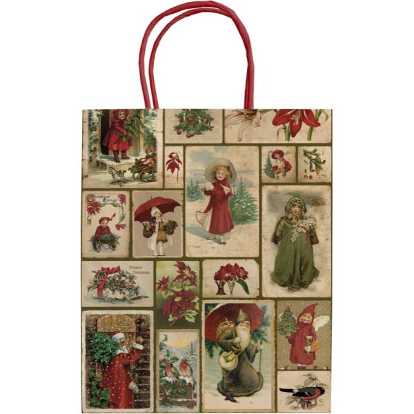 Saco Presente em Papel 24x19x8 Colagem de Natal