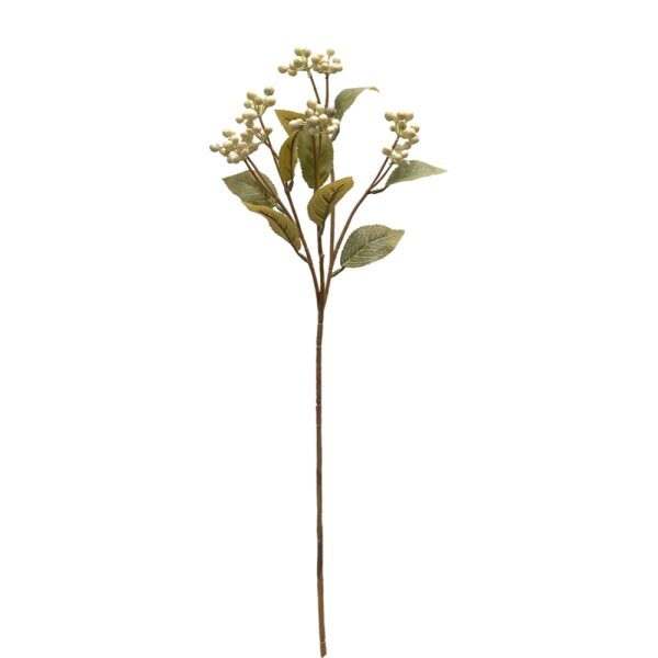 Plantas Artificiais Bagas Selvagens Brancas 53cm