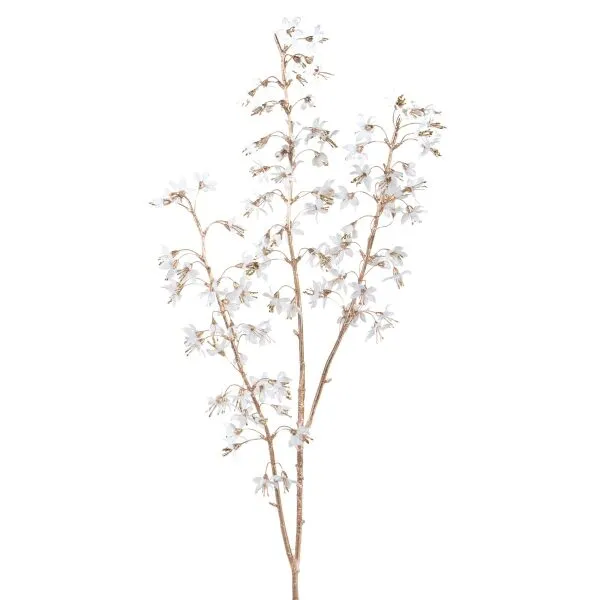 Ramo Delfínio branco/dourado112cm