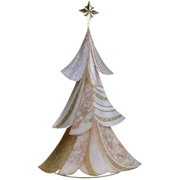 Arvore Natal c/estrela branca/dourada 57cm