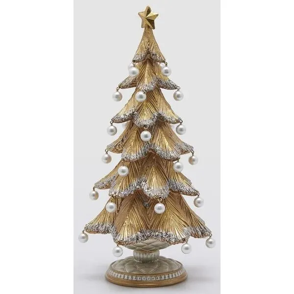 Pinheiro dourado c/pé 36cm
