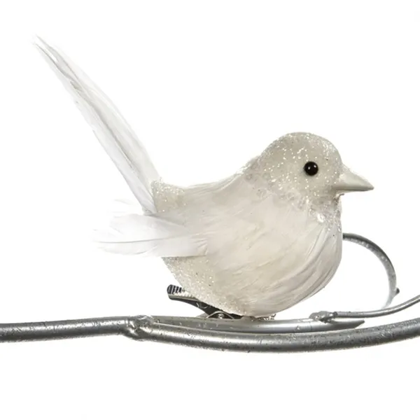 Passaro branco c/clip 13cm