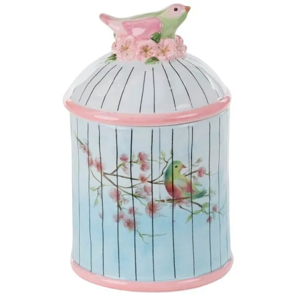 Pote Passarinho azul/rosa 21cm