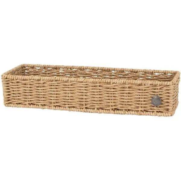 Cesto Aberto Rectangular comprido Castanho Natural Claro