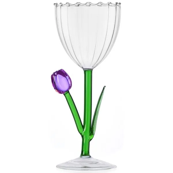 Copo Vinho Botanica Tulipa lilás