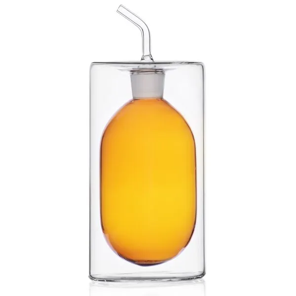 Galheteiro Cilindro Parede Dupla ambar 250ml