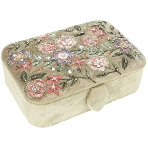 Caixa de Jóias beje 16x11x5cm
