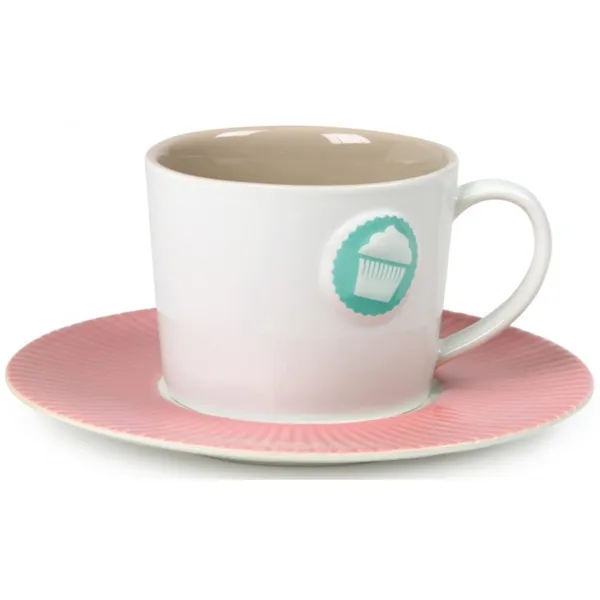 Lilys Cup Cake - Chavena Cappuccino com pires verde
