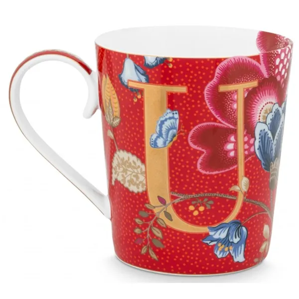 PiP Studio Alphabet Caneca Blushing Birds Vermelho U 350ml