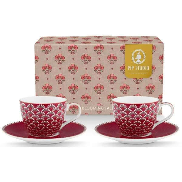 PiP Blooming Tales Conj 2Chávenas Expresso 120ml Vermelho Es