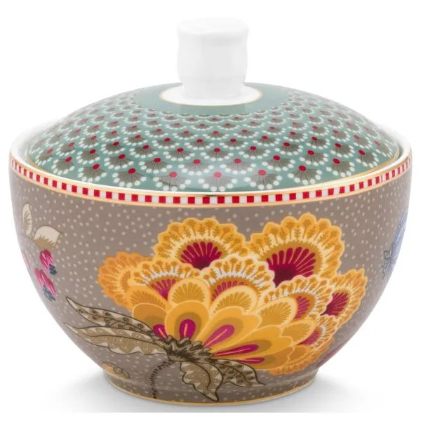PiP Blooming Tales Açucareiro Fantasy Khaki-Azul