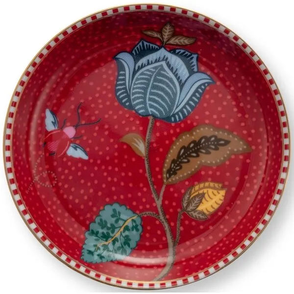 PiP Blooming Tales Pratinho Chá Fantasy Vermelho Escuro 9cm