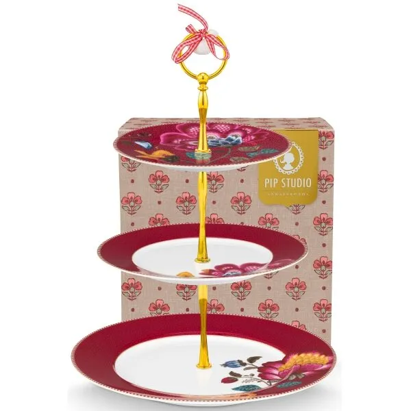 PiP Blooming Tales Prato bolos 3Andares Fantasy Vermelho Esc