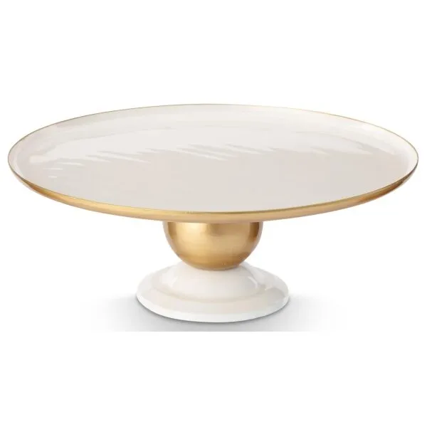 PiP Sphere Prato Bolos Metal Branco-Ouro 32x12.5cm