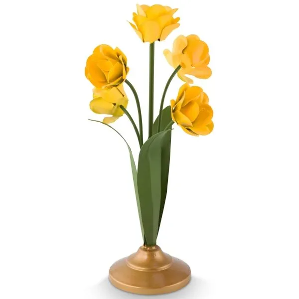 PiP Castiçal Metal Flôr Amarela 27.5cm