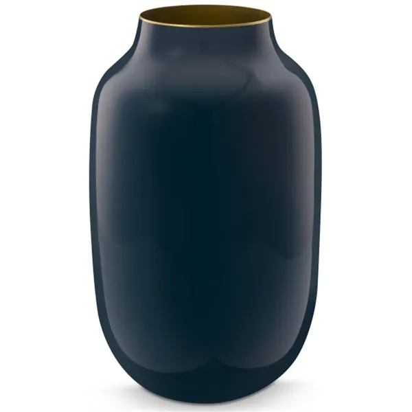 PiP Vaso Metal Oval Azul Mid 30cm