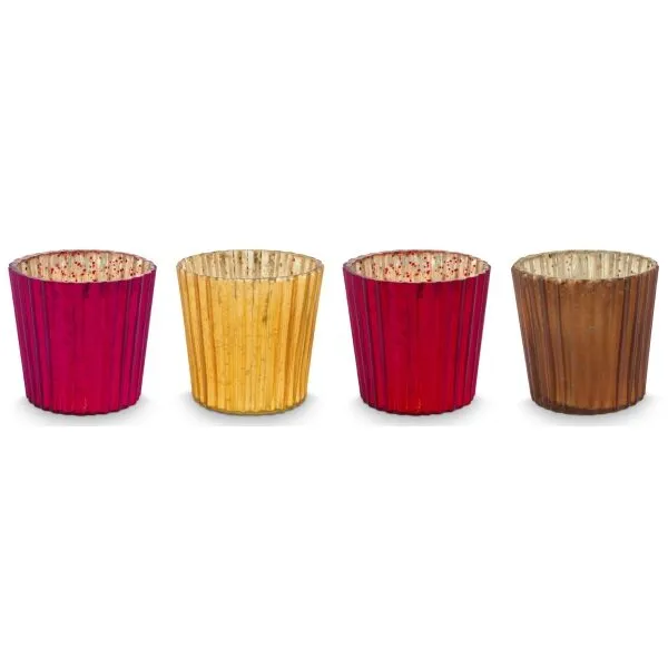 PiP Conjunto 4Tea Lights Vidro Vermelho 7x7cm