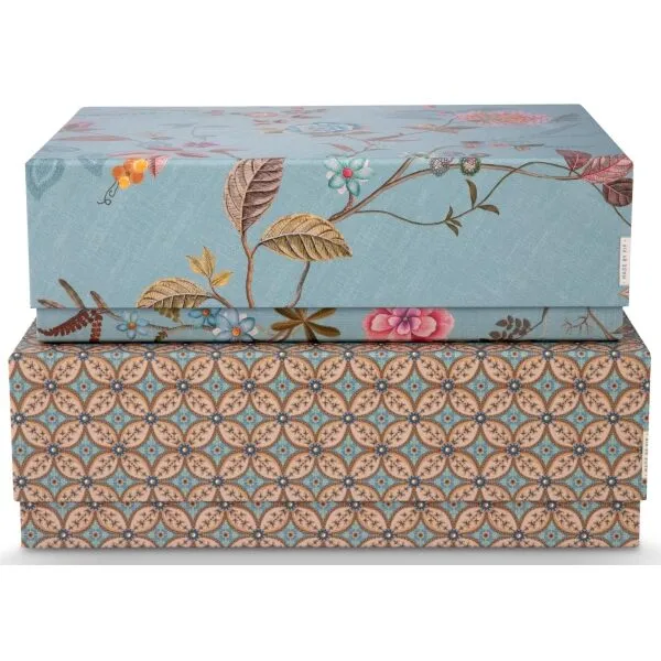 PiP Studio Conj. 2Caixas Rectangulares Blooming Tales Azul-K