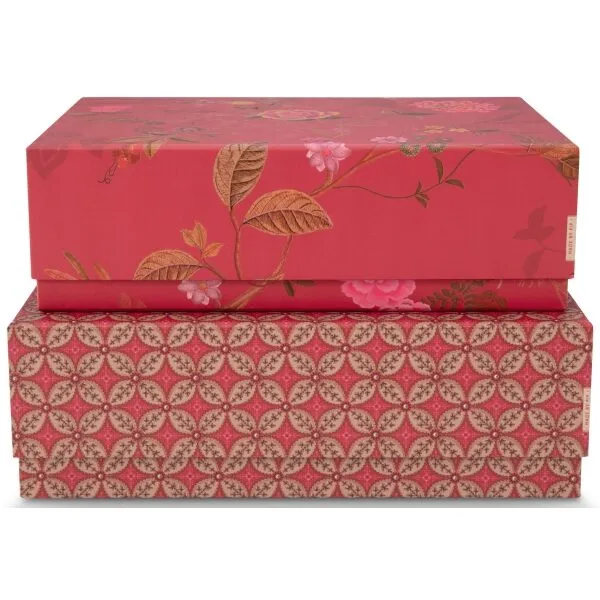 PiP Conj. 2Caixas Rectangulares Blooming Tales Vermelho