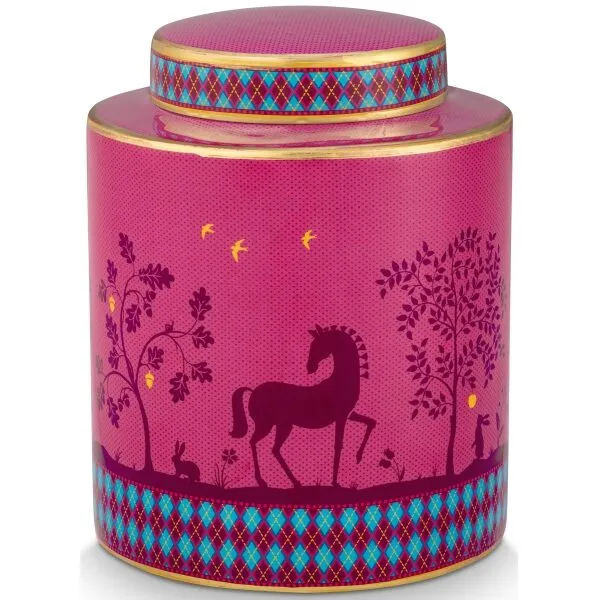 Pip Deerest Darling Pote Metal com tampa Rosa 18x20cm