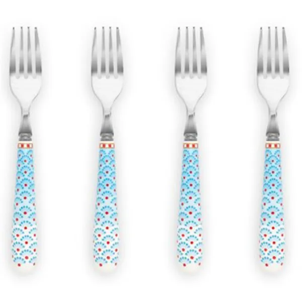 PiP Studio Floral Set/4 Garfos Bolo Azul