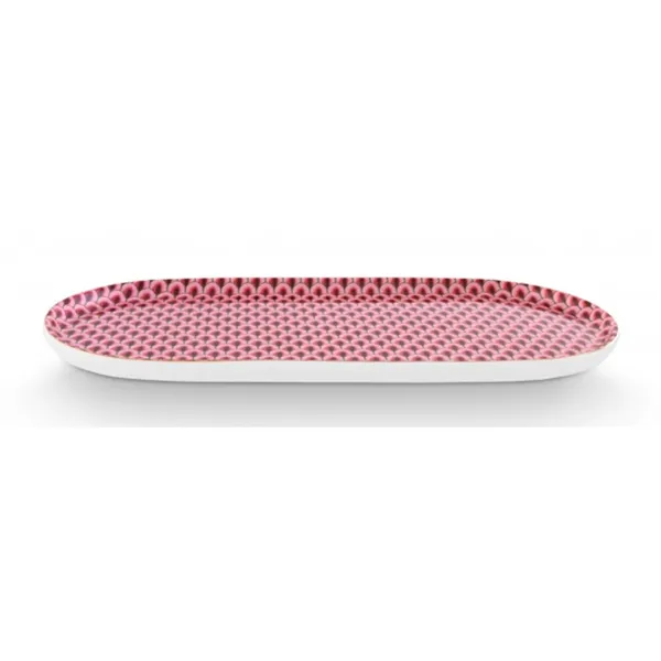 PiP Flower Festival Scallop Travessa peq Rosa Escuro 25x12cm