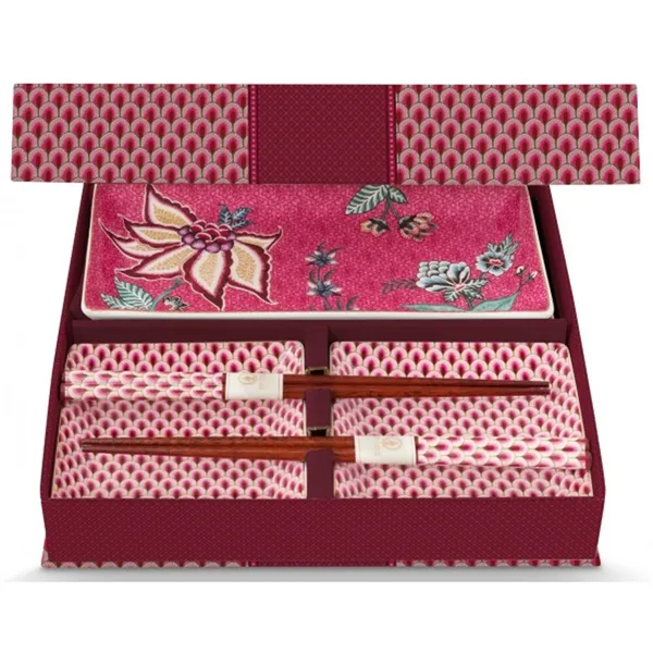 PiP Studio Conj Sushi Rect Oriental Flower Festival Rosa Esc
