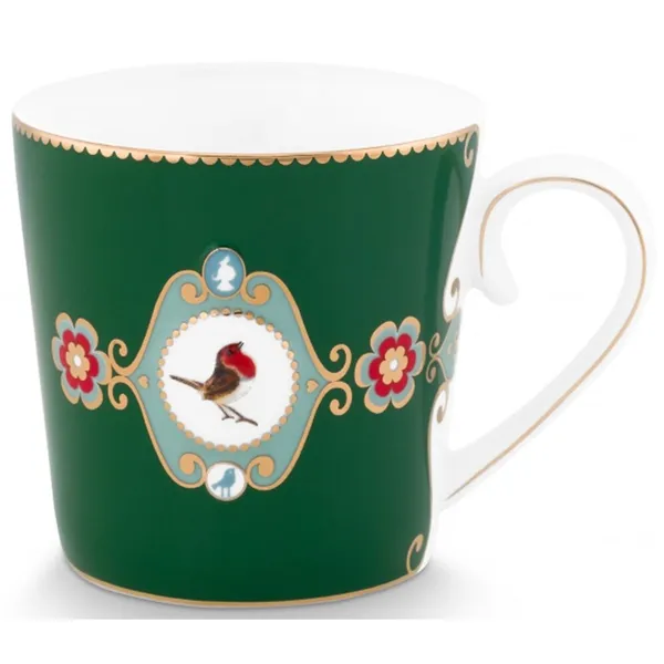 PiP Love Birds Caneca Pequena Medallion Verde Escuro 250ml