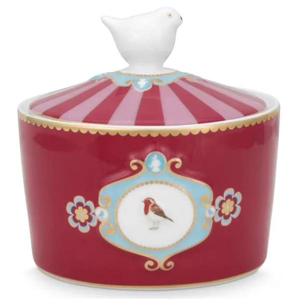 PiP Love Birds Medallion Açucareiro Vermelho-Rosa 300ml