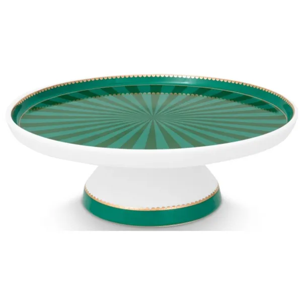 Pip Love Birds Prato para Bolos Riscas Esmeralda Verde 24cm